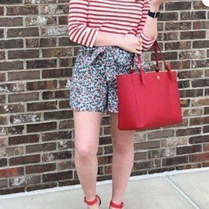 J. Crew High Waist Floral Tie Waist Shorts sz00